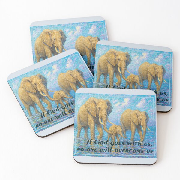 Item preview, Elephant family with a phrase of faith designed and sold by the artedivino.