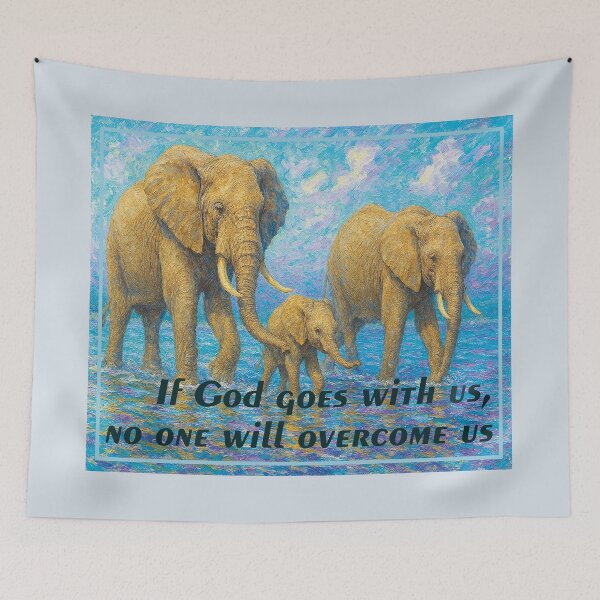 Item preview, Elephant family with a phrase of faith designed and sold by the artedivino.