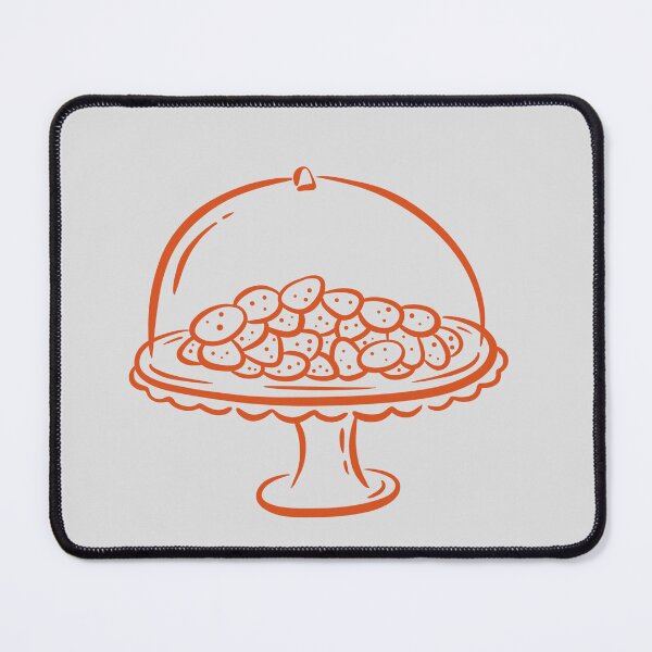 Item preview, Biscuits on Cake Stand – Line Art Illustration with Glass Dome designed and sold by EmeraldeaArt.