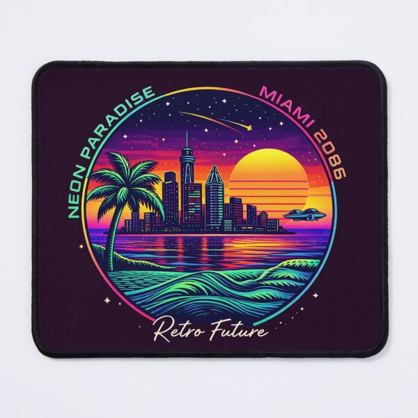 Item preview, Neon Paradise – Miami 2086 Retro Future Emblem Design designed and sold by Dogandesighn.