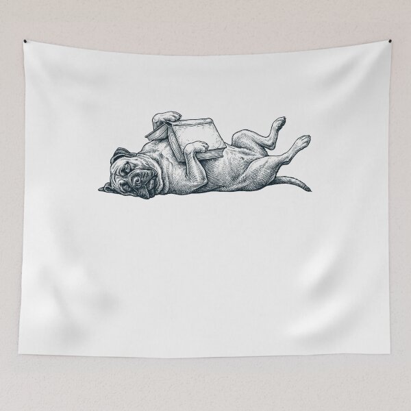Item preview, Funny Mastiff Reading Book Nap Dog Lover designed and sold by DoodleTortle.