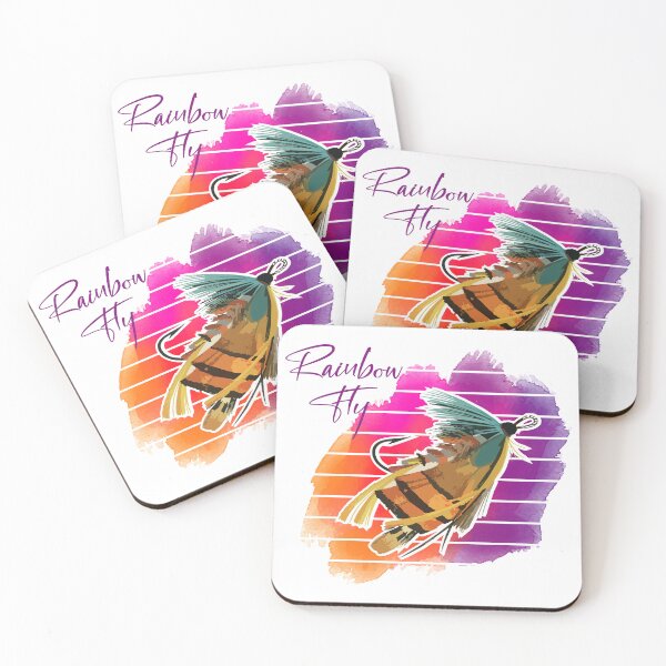 Item preview, Vintage Watercolor Rainbow Fly Fishing Graphic designed and sold by Stag Prime Shop.