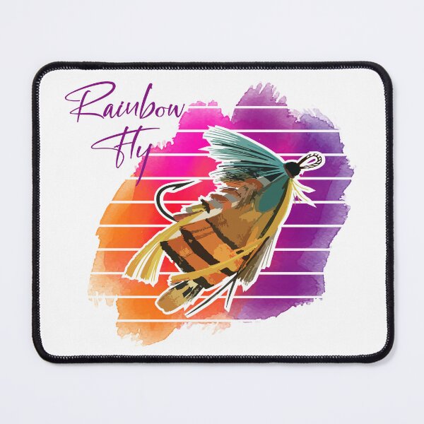 Item preview, Vintage Watercolor Rainbow Fly Fishing Graphic designed and sold by Stag Prime Shop.