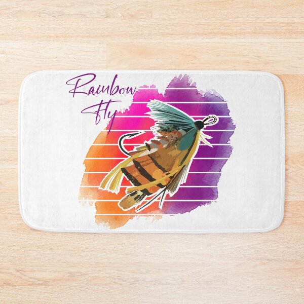 Item preview, Vintage Watercolor Rainbow Fly Fishing Graphic designed and sold by Stag Prime Shop.