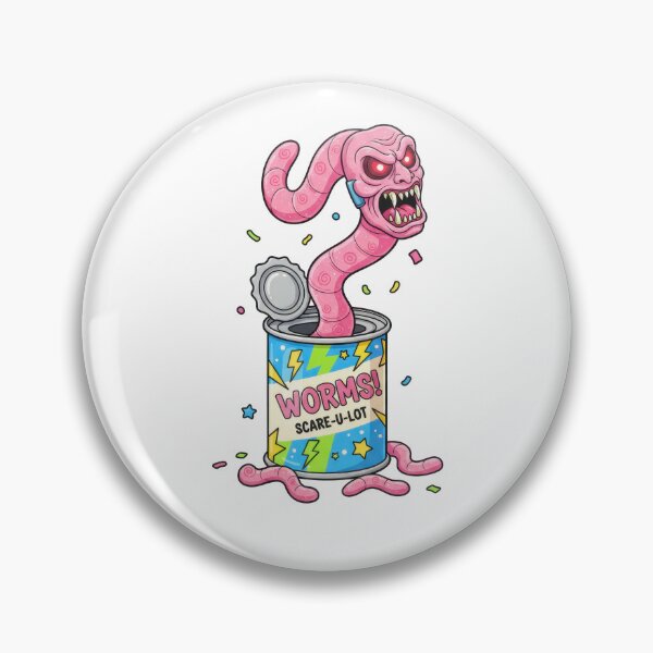 Item preview, Scary angry cartoon monster worm jumping from prank joke can designed and sold by Jdee23.