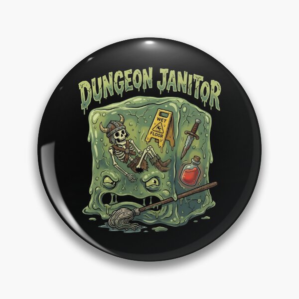 Item preview, Dungeon Janitor Wet Floor Funny Gelatinous Cube Monster designed and sold by Fenay Designs.