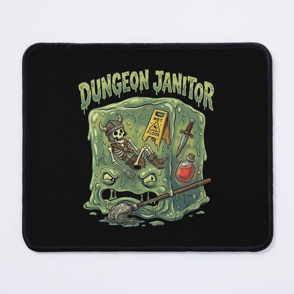 Item preview, Dungeon Janitor Wet Floor Funny Gelatinous Cube Monster designed and sold by Fenay Designs.