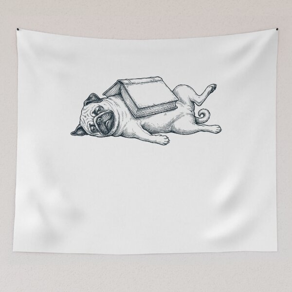 Item preview, Funny Pug Reading Book Nap Dog Lover designed and sold by DoodleTortle.