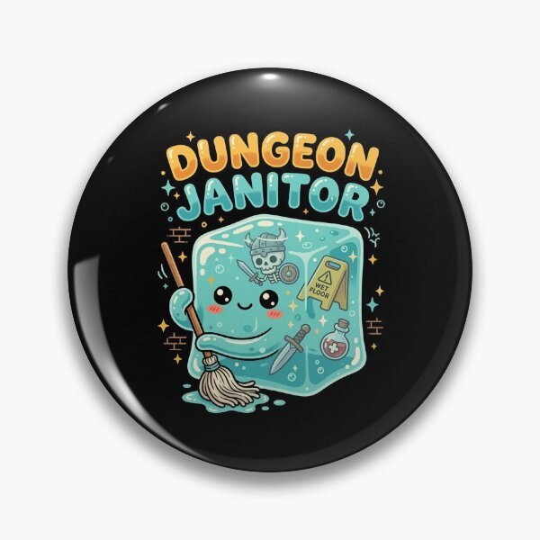 Item preview, Cute Dungeon Janitor Wet Floor Gelatinous Cube RPG designed and sold by Fenay Designs.