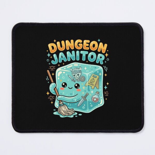 Item preview, Cute Dungeon Janitor Wet Floor Gelatinous Cube RPG designed and sold by Fenay Designs.