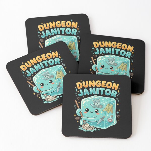Item preview, Cute Dungeon Janitor Wet Floor Gelatinous Cube RPG designed and sold by Fenay Designs.