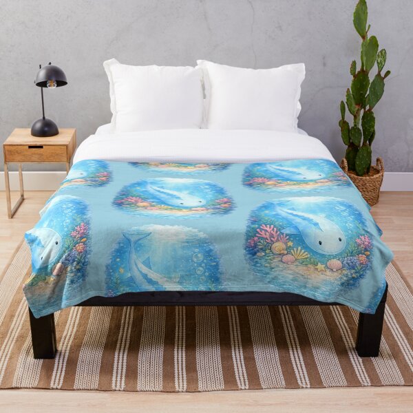 Item preview, Dreamy Blue Whale Underwater Garden designed and sold by blankTeeShirt.