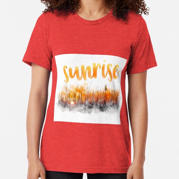 Sunrise with blackbird Tri-blend T-Shirt