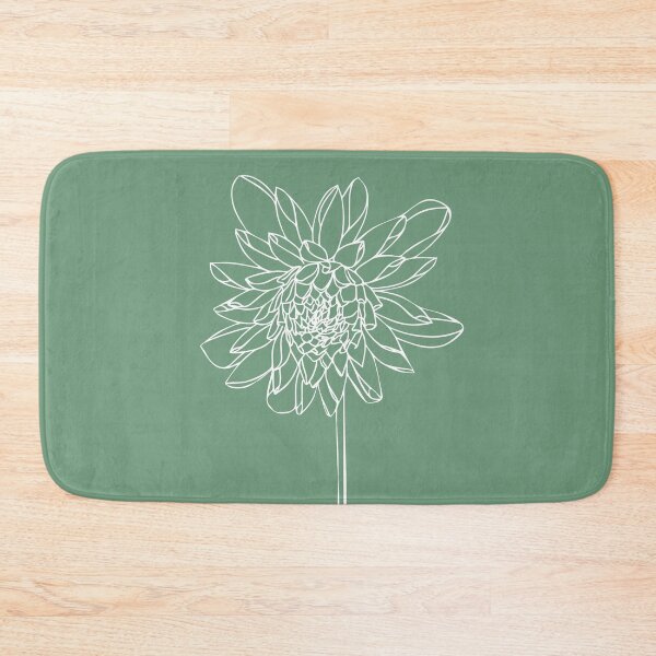 Item preview, Dahlia Flower, Line Drawing Symmetric Minimalist Aesthetic Natural Design Mint Green designed and sold by SWSandraWechner.
