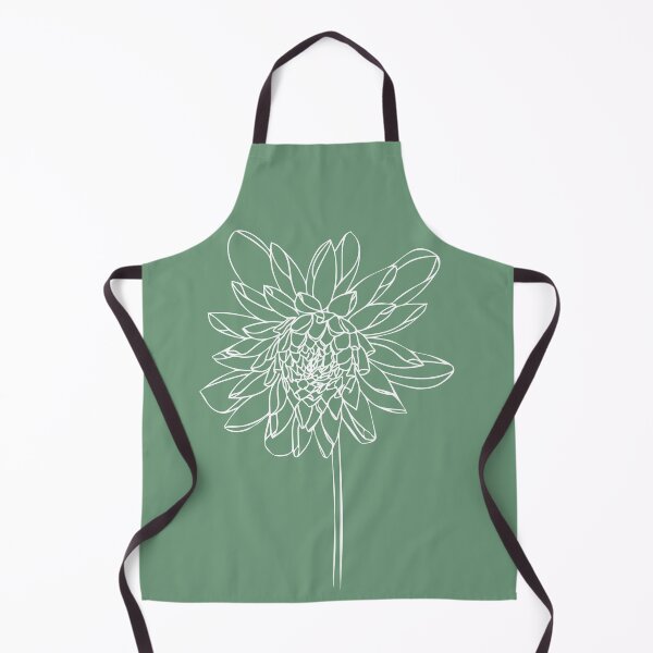 Item preview, Dahlia Flower, Line Drawing Symmetric Minimalist Aesthetic Natural Design Mint Green designed and sold by SWSandraWechner.