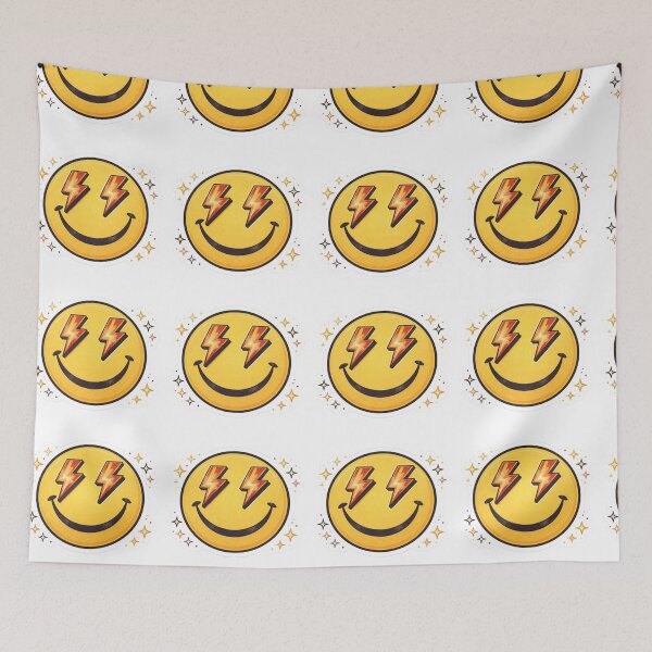 Item preview, Retro Lightning Eyes Smiley Sticker – Cool Aesthetic Emoji Design designed and sold by Dasts Cart.