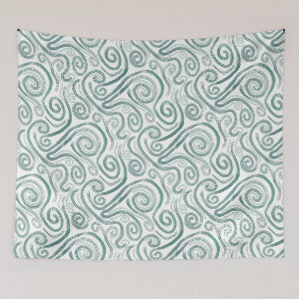 Item preview, Whimsical Teal Wind Swirls Abstract Pattern designed and sold by Seamlessly Buffalo.