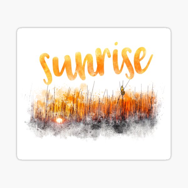 Sunrise with blackbird Sticker