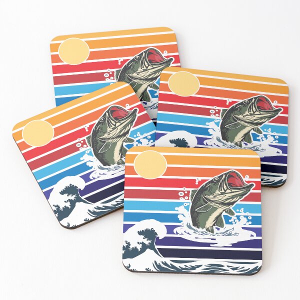 Item preview, Vintage Sunset Leaping Bass Mouth Fishing Graphic designed and sold by Stag Prime Shop.