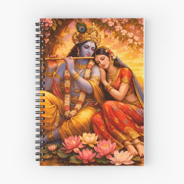 Item preview, Radha Krishna Under Tree | Vrindavan Divine Love Art designed and sold by CosmicLotusArt.