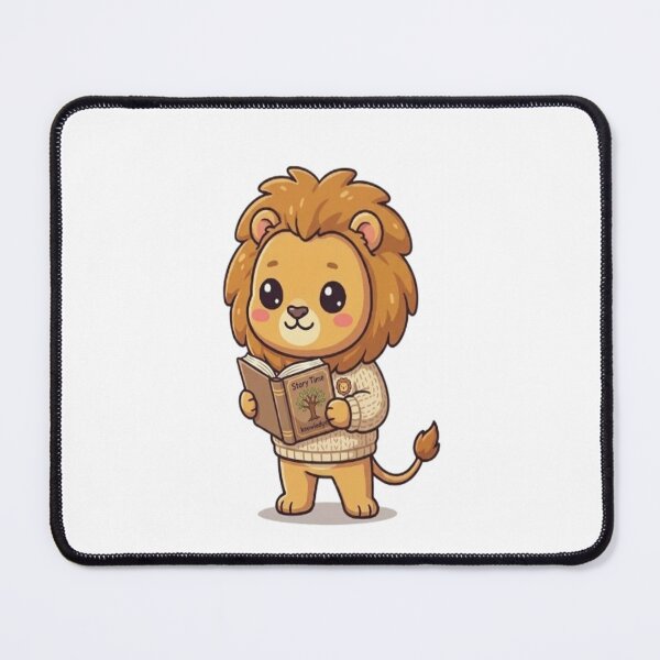Item preview, Kawaii Librarian Lion Story Time designed and sold by Ella_Sketch.