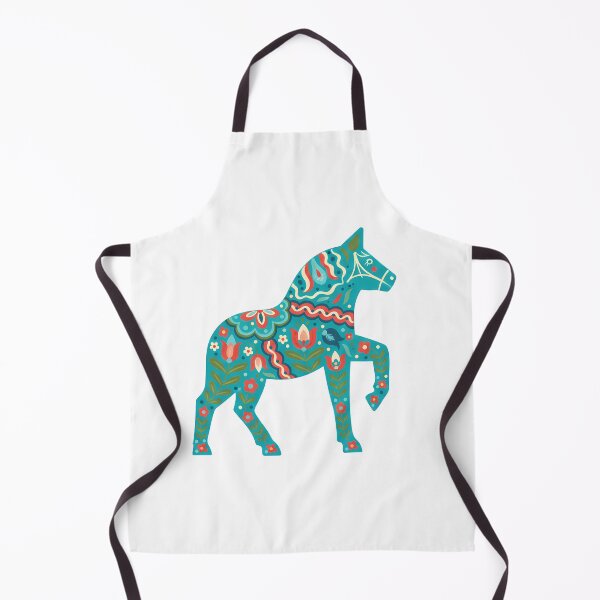 Item preview, Turquoise Dala Horse – Scandinavian Folk Art Fusion by heidiannemorris © designed and sold by FOLK ART FUSION by heidiannemorris.