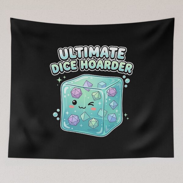 Item preview, Ultimate Dice Hoarder Cute Blue Gelatinous Cube RPG designed and sold by Fenay Designs.