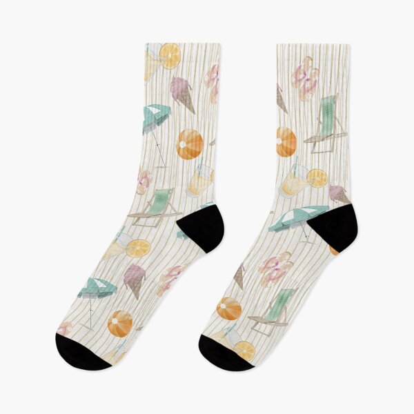Item preview, Vintage Watercolor Summer Beach Day Pattern designed and sold by Seamlessly Buffalo.