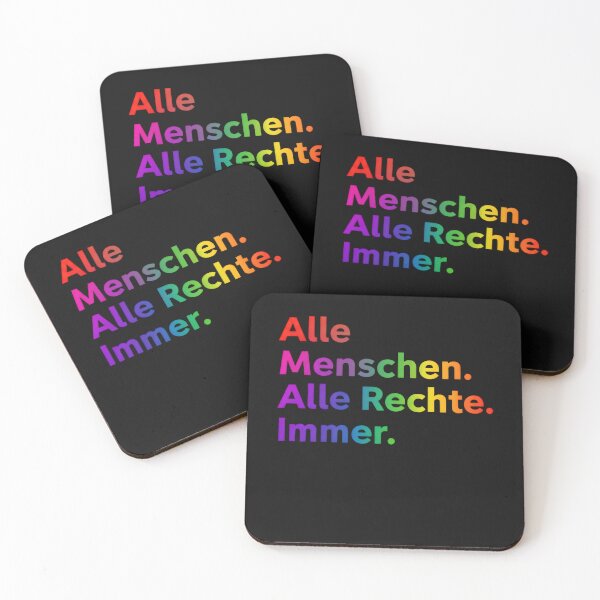 Item preview, Modern Rainbow Typography Human Rights Quote German Text designed and sold by AilinsDesigns.