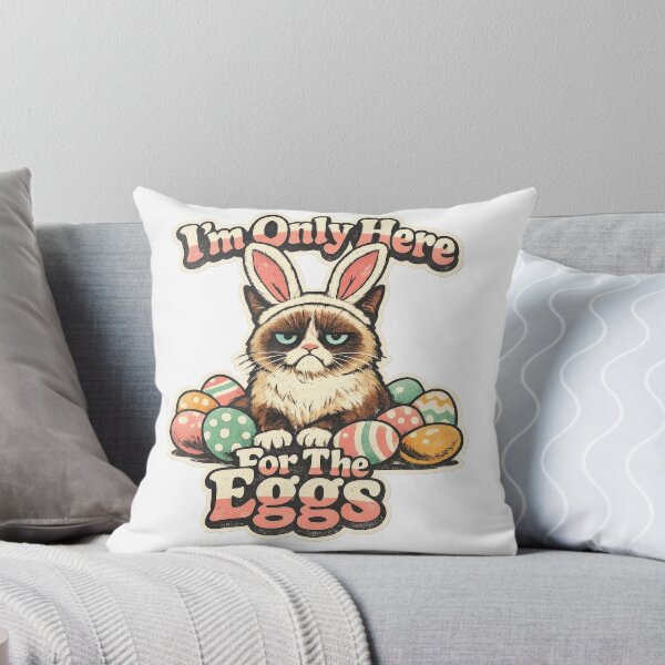 Item preview, Sarcastic Grumpy Cat Easter Design – Bunny Ears, Pastel Eggs, Funny 70s Typography designed and sold by olenapetol.