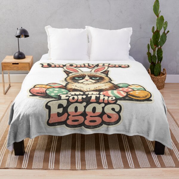 Item preview, Sarcastic Grumpy Cat Easter Design – Bunny Ears, Pastel Eggs, Funny 70s Typography designed and sold by olenapetol.