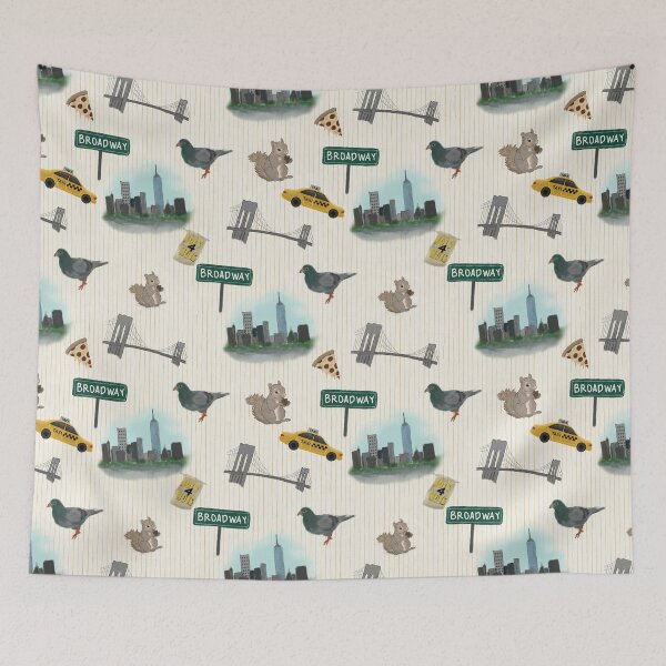 Item preview, New York City Icons Hand Drawn Pattern designed and sold by Seamlessly Buffalo.