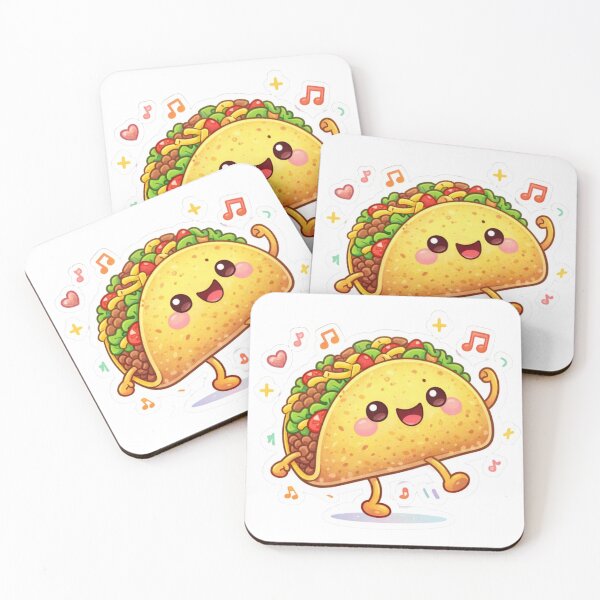 Item preview, Cute Dancing Taco Sticker – Kawaii Food Cartoon Design designed and sold by Dasts Cart.