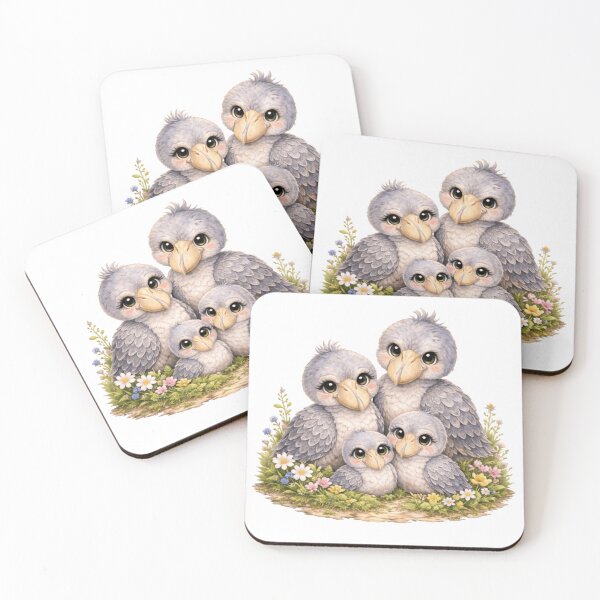 Item preview, Shoebill Family of Four – Adorable Bird Family Art designed and sold by BirdsRbeautiful.