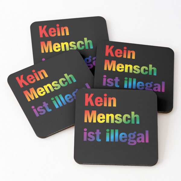 Item preview, No Human Being Is Illegal Rainbow Statement Typography designed and sold by AilinsDesigns.