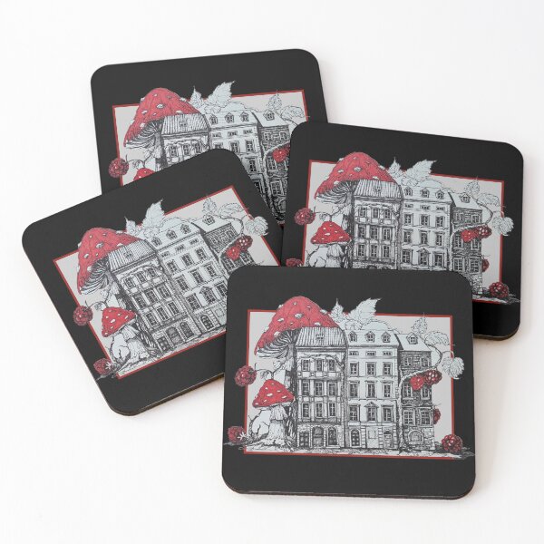 Item preview, Raspberry Suburbia - Hand-Drawn Surreal City Sketch  designed and sold by SKETCHYANDGRAPHIC.