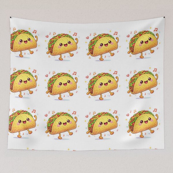 Item preview, Cute Dancing Taco Sticker – Kawaii Food Cartoon Design designed and sold by Dasts Cart.
