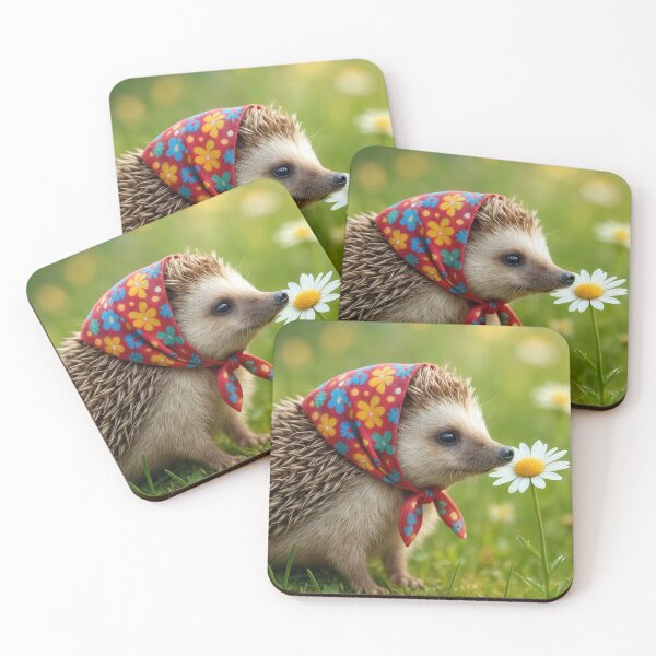 Item preview, Hedgehog Smelling a Summer Daisy designed and sold by Maria Dryfhout.