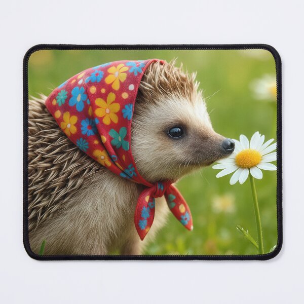 Item preview, Hedgehog Smelling a Summer Daisy designed and sold by Maria Dryfhout.
