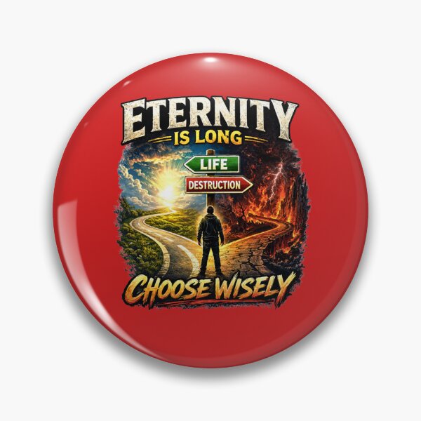 Item preview, Eternity Is Long Choose Wisely Christian Shirt Life or Destruction Faith Tee designed and sold by Dexters Inspiring Creations.