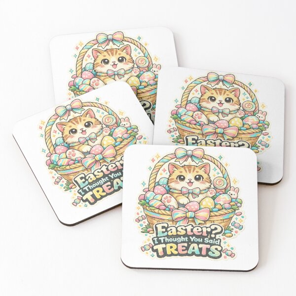 Item preview, Cute Chubby Cat in Easter Basket – Funny Cartoon Easter Illustration, Pastel Treats designed and sold by olenapetol.