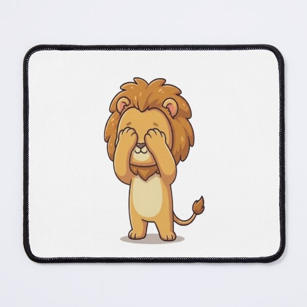 Item preview, Kawaii Shy Lion Peek-a-Boo designed and sold by Ella_Sketch.