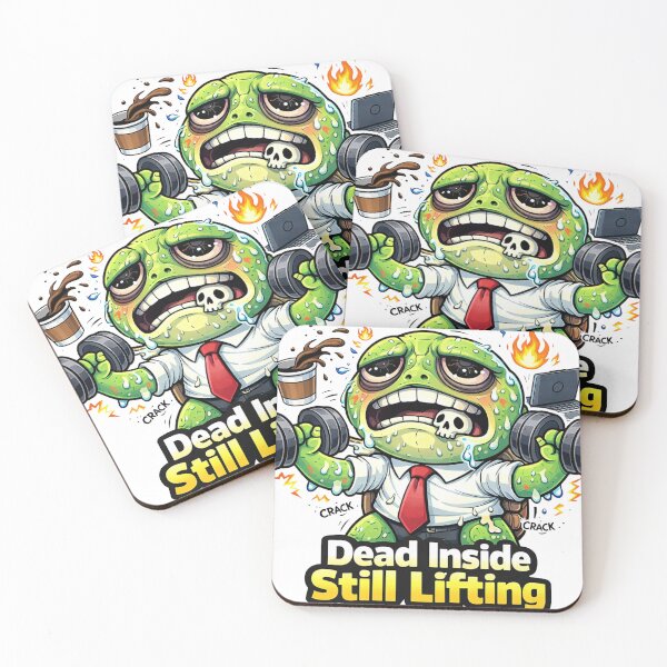 Item preview, Turtle Gym Fitness Sticker – DEAD INSIDE STILL LIFTING designed and sold by les3cerises.