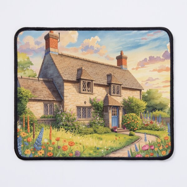 Item preview, Cozzy Watercolor Wildflower Cottage Illustration designed and sold by cesinhasilva.