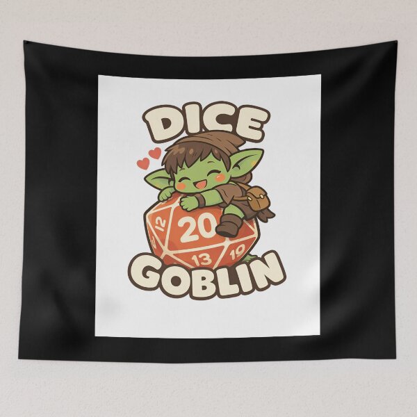 Item preview, Cute Dice Goblin Hugging D20 Funny Tabletop RPG designed and sold by Fenay Designs.