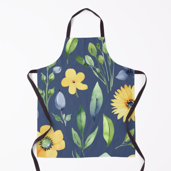 Item preview, Yellow + Indigo Blue Spring Florals designed and sold by EllieHeartCo.