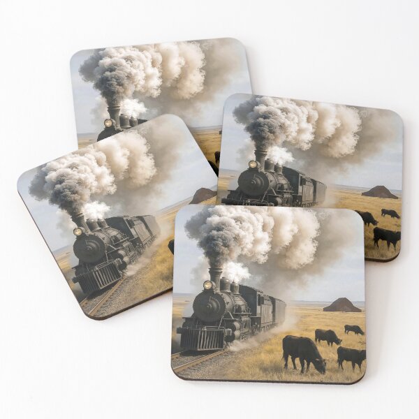 Item preview, Vintage Train Traveling Through Midwest Great Plains designed and sold by Maria Dryfhout.