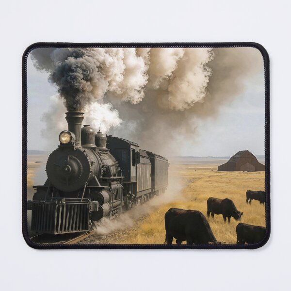Item preview, Vintage Train Traveling Through Midwest Great Plains designed and sold by Maria Dryfhout.