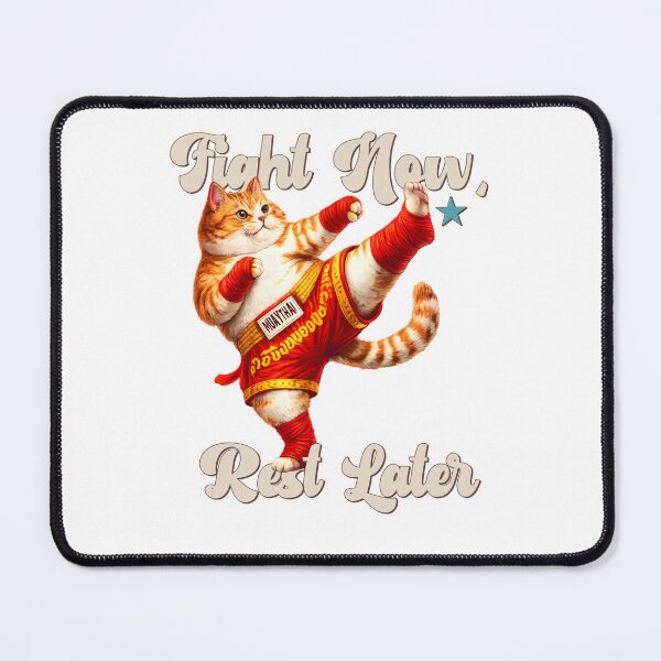 Item preview, Funny Muay Thai Cat – Fight Now Rest Later | Cute Kickboxing Cat Design designed and sold by rich4Design.