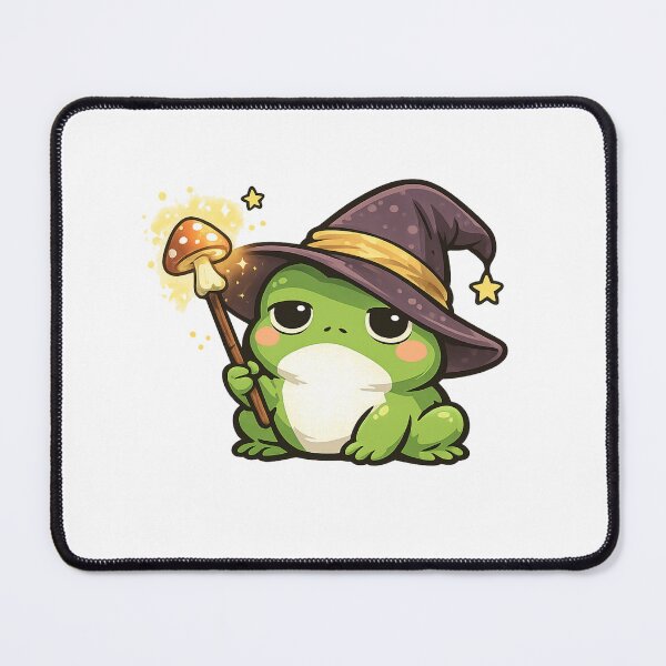 Item preview, Tiny wizard frog casting soft spells designed and sold by FroggyOnly.